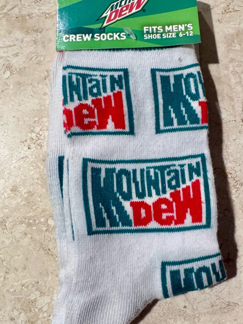 White Crew Socks with Logo - Men's